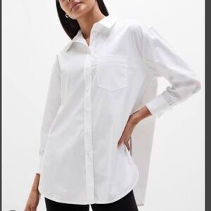 Athleta Crisp White Womens Dress Shirt